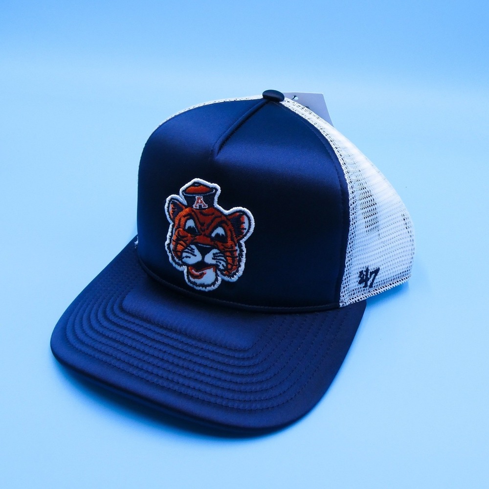'47 Trucker Hat Womens One Size Auburn Tigers Navy Blue Mesh Snapback‎ Polyester